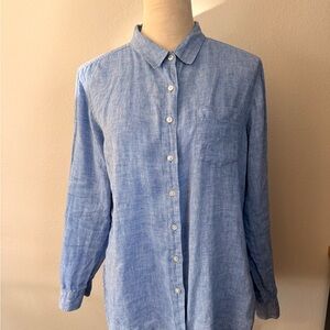 (SOLD) L.L. Bean 100% Linen Women's Button Up